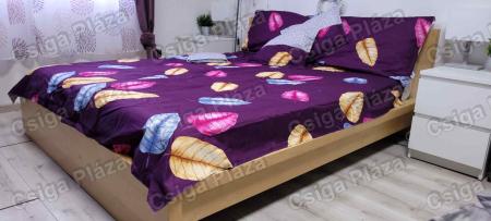 Lila alapon színes levelek 7 részes ágynemű garnitúra